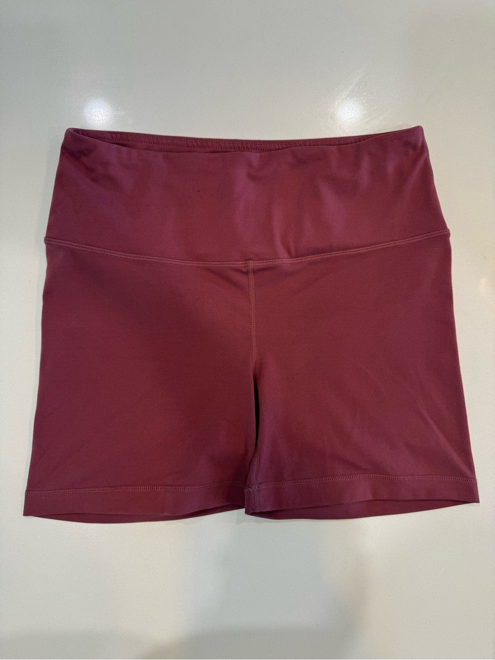 Yogalicious High-Rise Bike Shorts in Wine Red